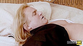 Step daddy And Step sons Adorable Blond Bride Have Affair In The Bedroom