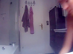 Step daughter spied while shaving pussy