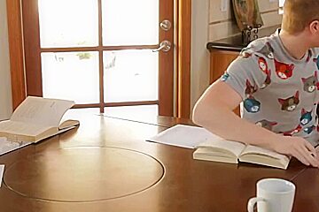 Step mom turns study time into fuck time