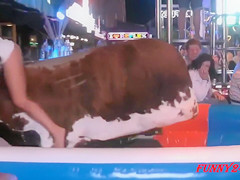 Stunning babes taking the bull ride