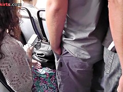 Such a good dark panty upskirting here