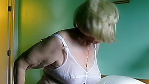 Sue strips with pubic hair