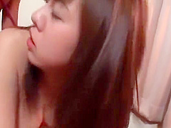 Sweet jap doll in perky tits pounded hard in her hairy twat
