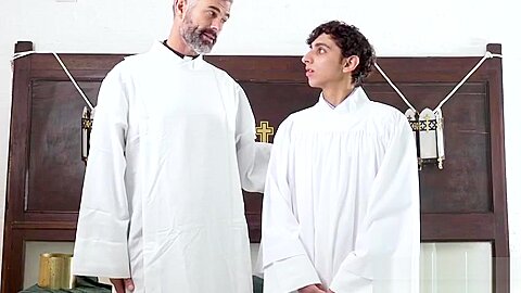 Taboo twink riding catholic cock