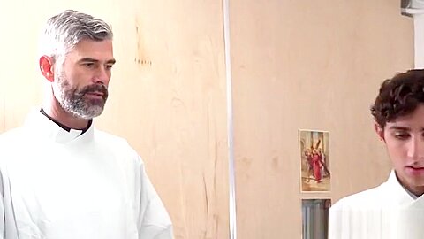 Taboo twink riding catholic cock