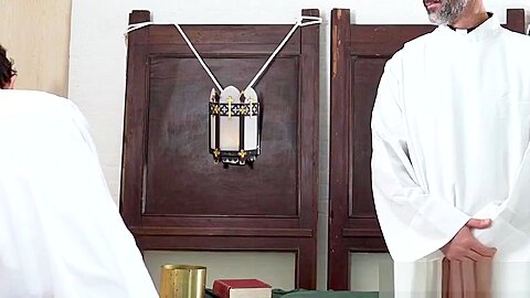 Taboo twink riding catholic cock