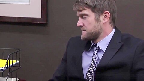 Tattooed officestud rams applicants asshole all over his des