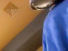 Teenage ass under a skirt at the mall