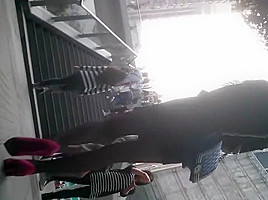 The girl in crotchless pantyhose and her friend