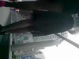 The girl in crotchless pantyhose and her friend