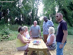 Three BBW Grannies go dogging in the park
