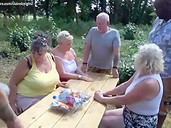 Three BBW Grannies go dogging in the park