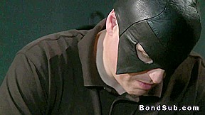 Tied up student 18+ gets spanked in dungeon