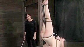 Tit Bondage Skank Handles Massive Dildo