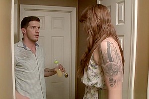 Trans redhead gets cummed