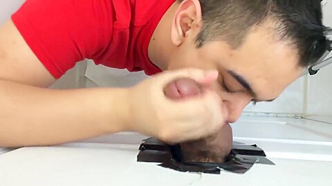 Tricked: Latino teen 18+ couldn't wait to stick his dick into a Gloryhole