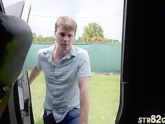 Tricked Str8 Stud Fucks Gay Stud In Asshole In Pickup Bus