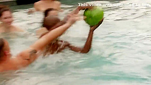 Trish engages in steamy foreplay during some fun time at the pool