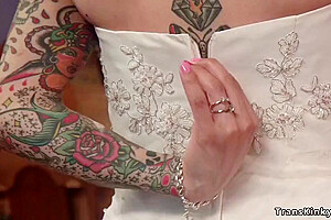Ts Foxxy - Big Knob Shemale Bride Sodomy Fucks Husband