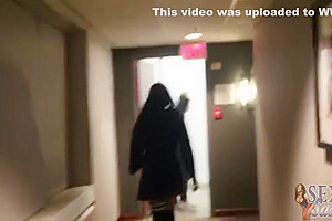 Ts Sasha Strokes Gets Jacked Off And Jacks Off A Man In A Staircase!