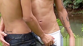 Twink cums hard in exotic outdoor breeding session