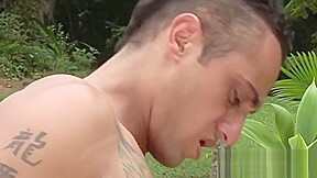Twink cums hard in exotic outdoor breeding session