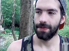 Twink latin stranger joins in for a threesome in public