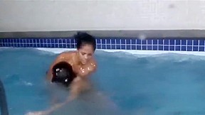 Two Brazilians playing in the pool