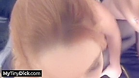 Two Busty Girls Are Sharing A Small Cock And Sucking It All The Way