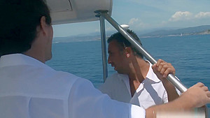 Two Kinky Ladies Analyzed And Cum Facialed On Speedboat