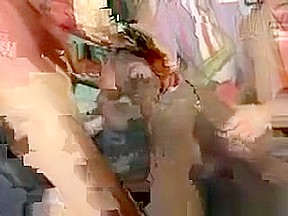 Two White Guys Smashing Black Slut Together On Sofa
