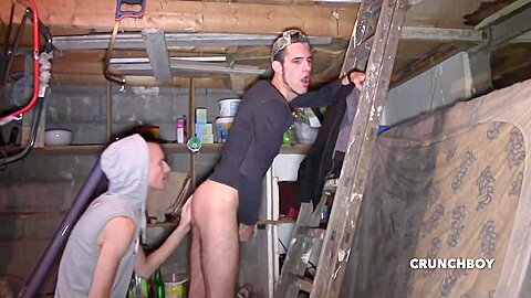 Two Young Straight Dudes Fucking In Basement - StraightBoysFuckGay
