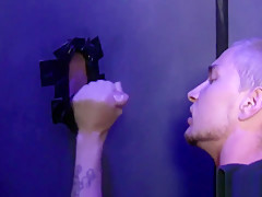 Two amateur horny studs enjoy in hot glory hole sex scene
