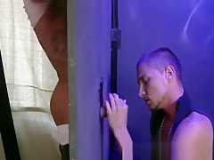Two amateur horny studs enjoy in hot glory hole sex scene