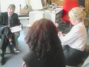 Two employees spanked
