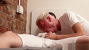 Two young Mormon boys bareback hard in the sheets