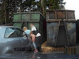 Uniformed cop fucks blonde outdoors