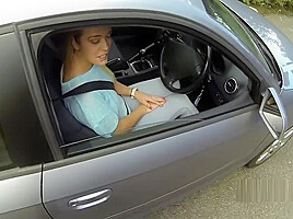 Uniformed cop fucks blonde outdoors