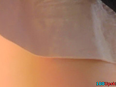 Upskirt porn with a flabby ass gal in a public place