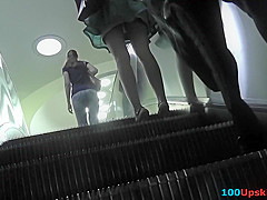 Upskirt vid of redhead girl's beautiful skinny ass