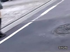 Vocal slim flashes her tight butt when sharking fellow grabs her clothes