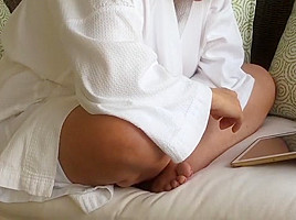 Watching milf in a bathrobe