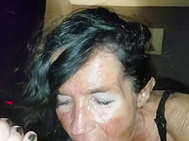 Wet Sticky GILF interracial BJ