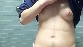 Wet teen 18+ FTM Pussy in Men's Bathroom (COMES WITH OTHER GUYS IN THE ROOM)