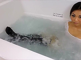 Wetlook Chloe in wet dress