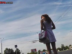 White summer suit upskirt