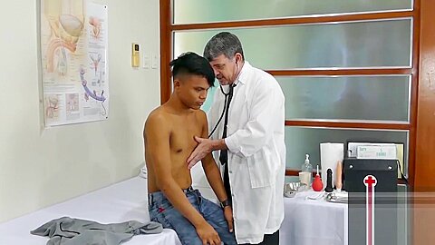 Whorish Asian twink Mikal gets freaky with doctor Step daddy Mike