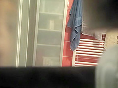 Wife caught in bathroom showering