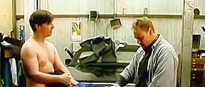 busty milf fucks with two men in a garage-softcore edit