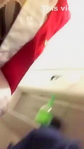 chinese stewardess touching herself in the plane